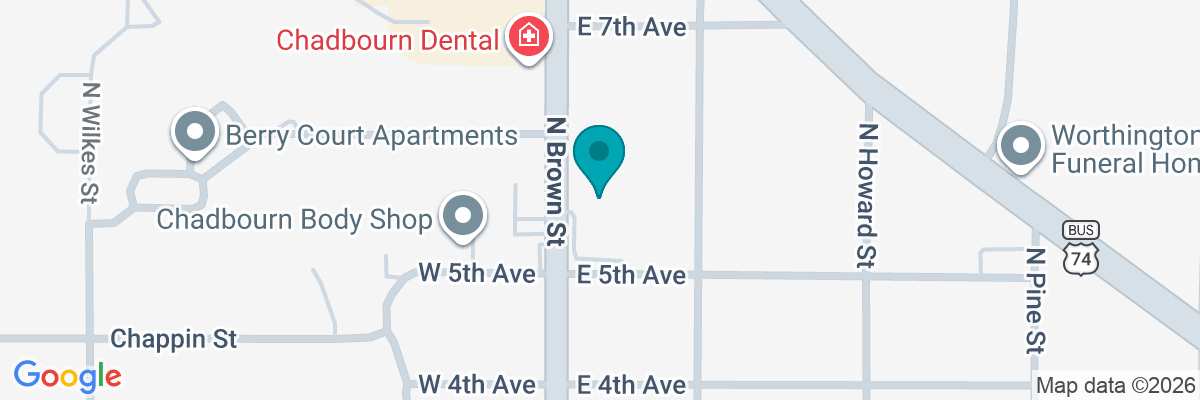 Map showing facility locations